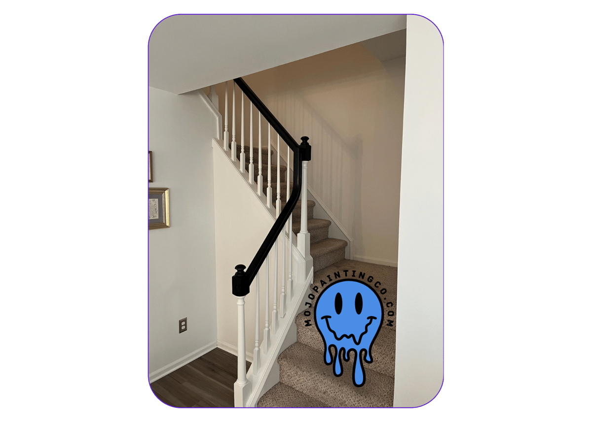 Stairwell painting with railing best painters near Downingtown PA near me residential painting