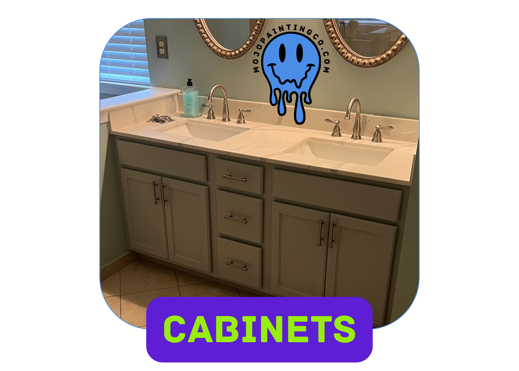Cabinet house painting bathroom by mojo painting co best house painters in Royersford, PA